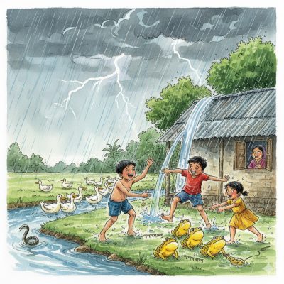 বর্ষার দিনে ভিজতে মজা