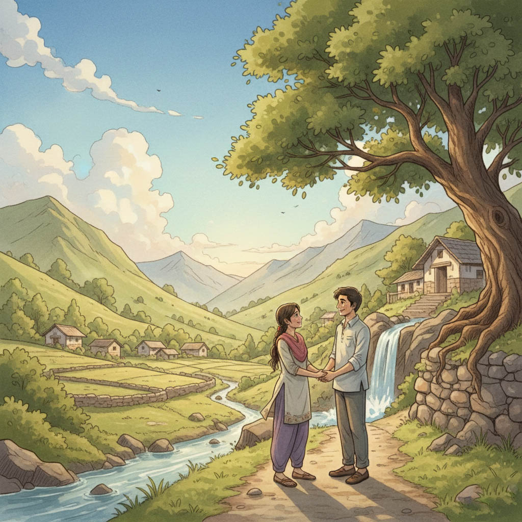 bangla love story girl and boy in hill